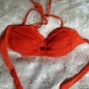 Bright Orange Bandsau Bikini Top